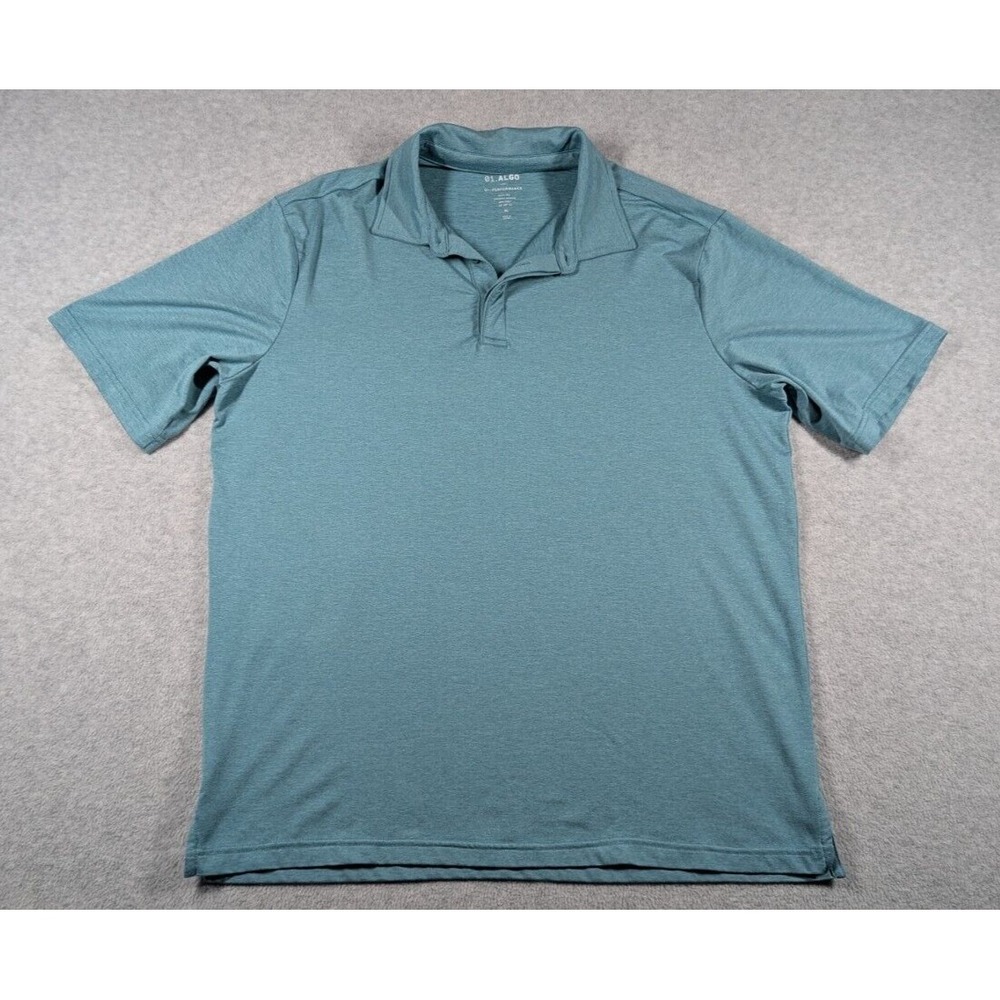 01.Algo Men Shirt XL Performance‎ Polo UV SPF 40 Anti Odor Wicking Golf S/S